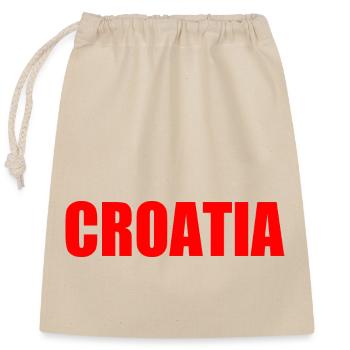 Croatie (Hrvatska) - Sac cadeau en coton avec cordon (25 x 30 cm) - nature - Devant