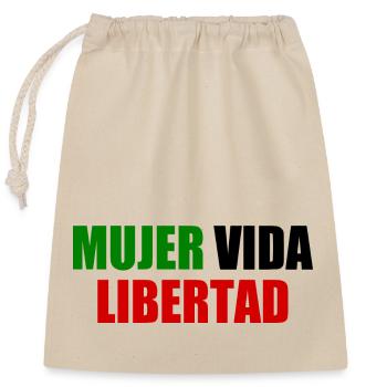 mujer vida libertad - Closable cotton gift bag (25x30cm) - nature - Front