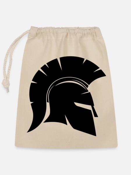 Spartanischer Gladiatorenhelm - Verschließbarer Geschenkbeutel aus Baumwolle (25x30cm) - Natur