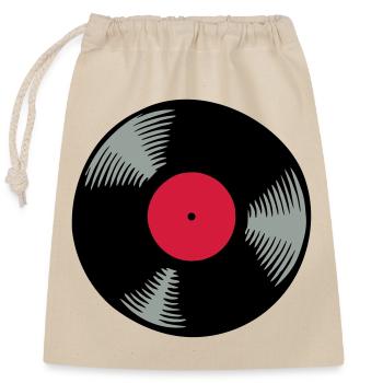 Vinyle - Sac cadeau en coton avec cordon (25 x 30 cm) - nature - Devant