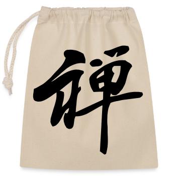 Zen japanese kanji symbol for zen leather - Closable cotton gift bag (25x30cm) - nature - Front