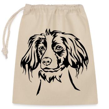 Epagneul Breton head - Closable cotton gift bag (25x30cm) - nature - Front