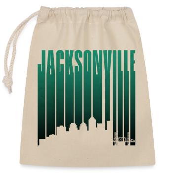 Jacksonville Skyline Vertikale Typo - Verschließbarer Geschenkbeutel aus Baumwolle (25x30cm) - Natur - Vorne
