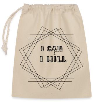 I can I will - Closable cotton gift bag (25x30cm) - nature - Front