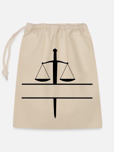 Sword of Justice Monogramm - Verschließbarer Geschenkbeutel aus Baumwolle (25x30cm) - Natur