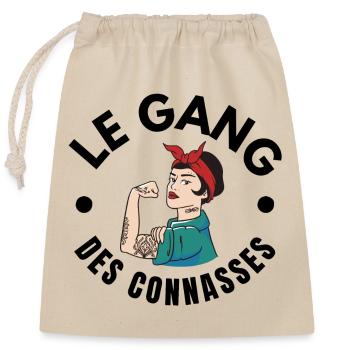 copine, meilleures copines, bande de filles - Sac cadeau en coton avec cordon (25 x 30 cm) - nature - Devant