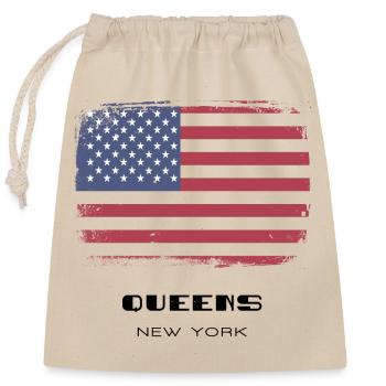 Queens, New York, USA - Closable cotton gift bag (25x30cm) - nature - Front