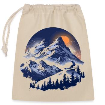 Snowboarding Graphics - Closable cotton gift bag (25x30cm) - nature - Front