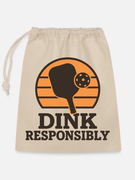 Dink Responsibly - Verschließbarer Geschenkbeutel aus Baumwolle (25x30cm) - Natur