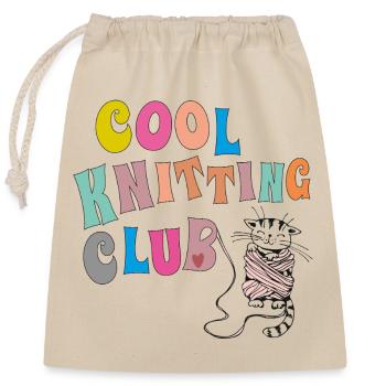 Cool Knitting Club - Closable cotton gift bag (25x30cm) - nature - Front