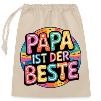 PAPA EST LE MEILLEUR - Sac cadeau en coton avec cordon (25 x 30 cm) - nature - Devant