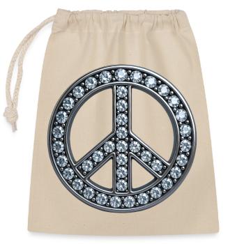 DIAMOND IS PEACE - peace & love - Sac cadeau en coton avec cordon (25 x 30 cm) - nature - Devant