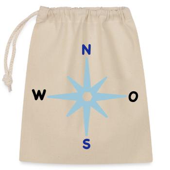 Compass Cardinal Directions Star Compass Maritime - Closable cotton gift bag (25x30cm) - nature - Front