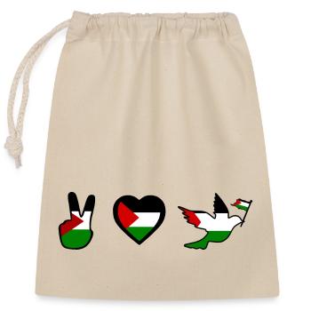 Free palestine - Sac cadeau en coton avec cordon (25 x 30 cm) - nature - Devant
