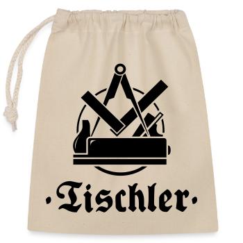 Tischler, Zunftzeichen mit alter Schrift - Verschließbarer Geschenkbeutel aus Baumwolle (25x30cm) - Natur - Vorne