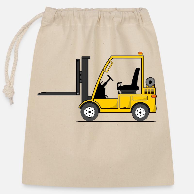 Forklift Forklift Yellow - Closable cotton gift bag (25x30cm) - nature