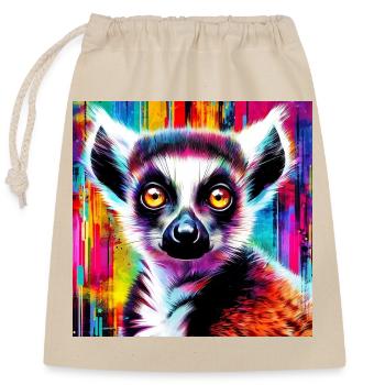 Lemur - Closable cotton gift bag (25x30cm) - nature - Front