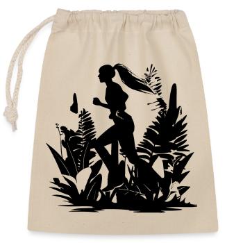 Runner Comic Look - Closable cotton gift bag (25x30cm) - nature - Front