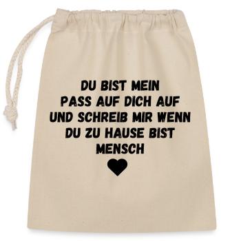 Wahre Liebe Mein Schatz Lieblingsmensch Liebe dich - Verschließbarer Geschenkbeutel aus Baumwolle (25x30cm) - Natur - Vorne