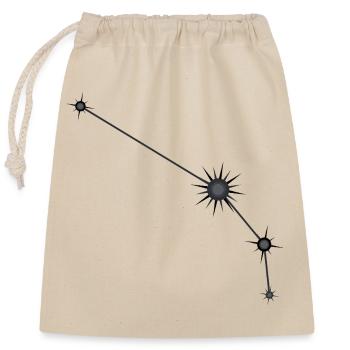 Aries Star Constellation Zodiac Sign Black & Gray - Closable cotton gift bag (25x30cm) - nature - Front