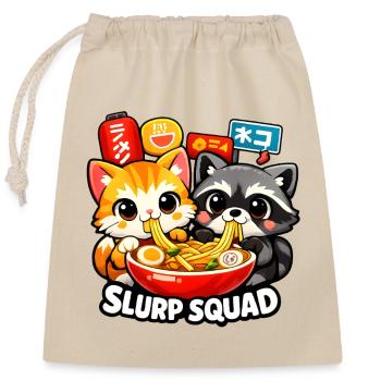 Ramen Nudelsuppe - Verschließbarer Geschenkbeutel aus Baumwolle (25x30cm) - Natur - Vorne