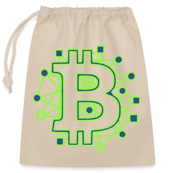 Bitcoin Board Circuit Tech Crypto - Closable cotton gift bag (25x30cm) - nature - Front
