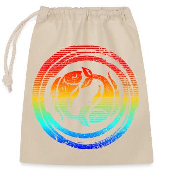 Horoscope Pisces horoscope zodiac sign - Closable cotton gift bag (25x30cm) - nature - Front