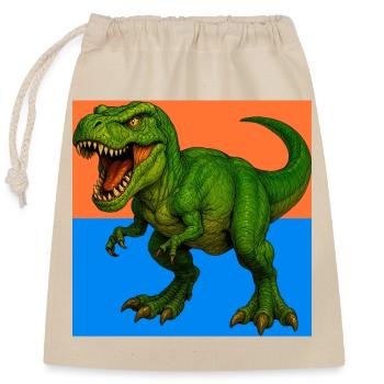 dinosaure - Sac cadeau en coton avec cordon (25 x 30 cm) - nature - Devant