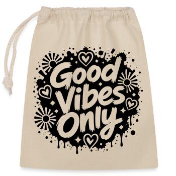 Good Vibe Only Graffiti Motif - Sac cadeau en coton avec cordon (25 x 30 cm) - nature - Devant