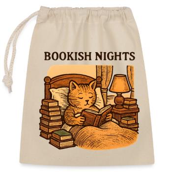 Bookish Nights Cat Harvest - Closable cotton gift bag (25x30cm) - nature - Front