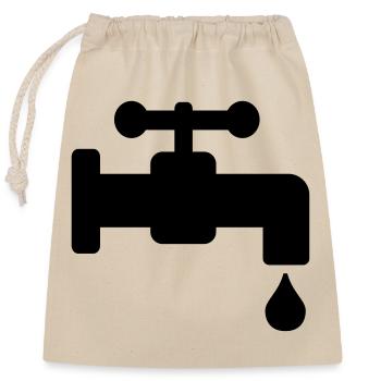Fuite du robinet d’eau - Sac cadeau en coton avec cordon (25 x 30 cm) - nature - Devant