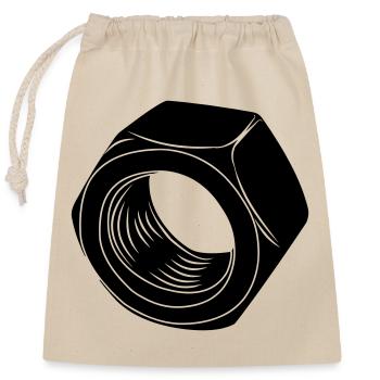 Écrou pour boulon - Sac cadeau en coton avec cordon (25 x 30 cm) - nature - Devant