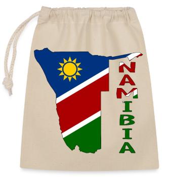Namibia Landkarte Flagge - Verschließbarer Geschenkbeutel aus Baumwolle (25x30cm) - Natur - Vorne
