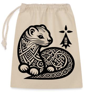 L ermine - Closable cotton gift bag (25x30cm) - nature - Front