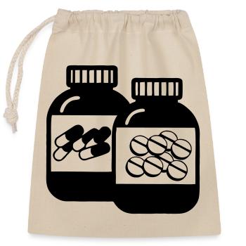 Jars of Capsules and Pills for Pharmacy - Closable cotton gift bag (25x30cm) - nature - Front