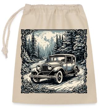 Car / Vehicle / Passenger Car / Mobile / Old Timer / Driving - Closable cotton gift bag (25x30cm) - nature - Front