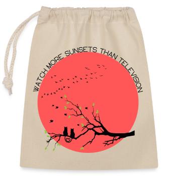 Watch more sunsets than Television - Verschließbarer Geschenkbeutel aus Baumwolle (25x30cm) - Natur - Vorne