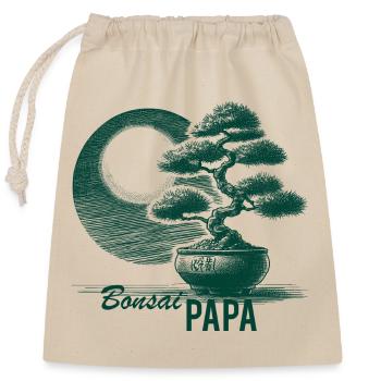 Bonsai Papa - Verschließbarer Geschenkbeutel aus Baumwolle (25x30cm) - Natur - Vorne