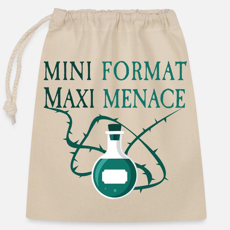 Small Format Maxi Menace - Closable cotton gift bag (25x30cm) - nature