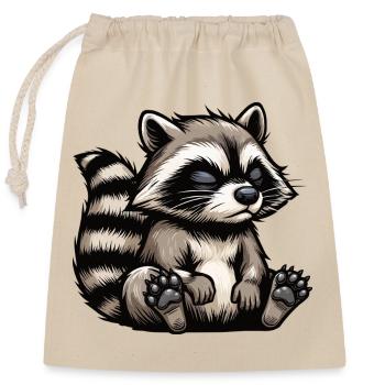 raccoon, raccoon, woodland animal, funny raccoon - Closable cotton gift bag (25x30cm) - nature - Front