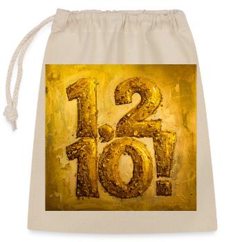Golden Twelve with Sparkle! - Closable cotton gift bag (25x30cm) - nature - Front