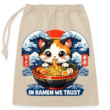 J’ai besoin de ramen - Sac cadeau en coton avec cordon (25 x 30 cm) - nature - Devant