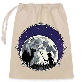 Moonlit Night Shepherd and Camel - Closable cotton gift bag (25x30cm) - nature - Front