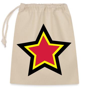 star - Closable cotton gift bag (25x30cm) - nature - Front