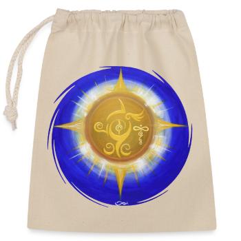 Creation light of divine protection 2 - Closable cotton gift bag (25x30cm) - nature - Front