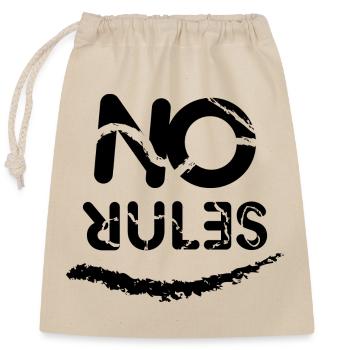 No Rules sign - Closable cotton gift bag (25x30cm) - nature - Front