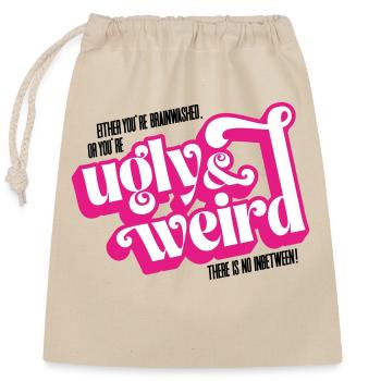 Citation du film : lavage de cerveau ou moche et bizarre ! - Sac cadeau en coton avec cordon (25 x 30 cm) - nature - Devant