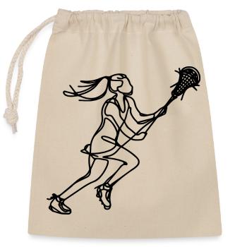 Lacrosse Girls - Closable cotton gift bag (25x30cm) - nature - Front