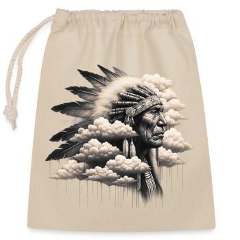 Amérindien Américain - Sac cadeau en coton avec cordon (25 x 30 cm) - nature - Devant