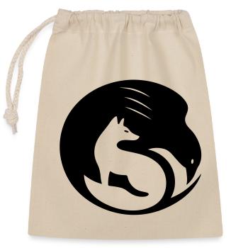 Yin Yang Symbol – Balance & Harmony - Closable cotton gift bag (25x30cm) - nature - Front